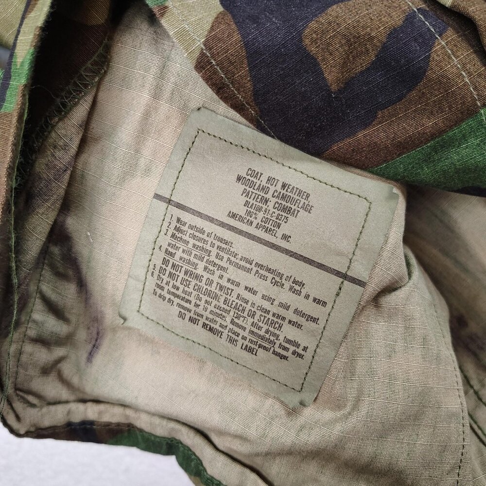 US Army BDU Jacket Mens Medium Short Woodland Camo Ripstop USGI Military Coat - Picture 4 of 10